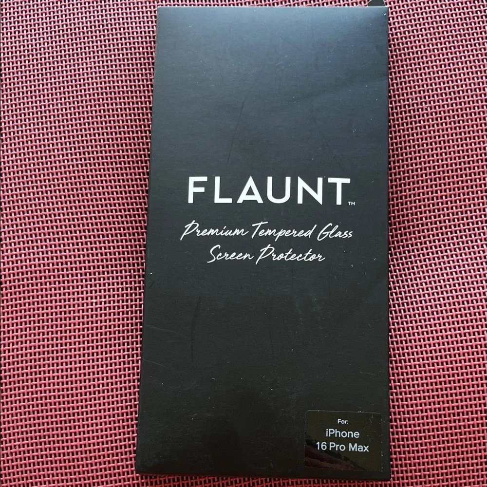 Flaunt Black Premium Tempered Glass Screen Protector for iPhone 16 Pro Max